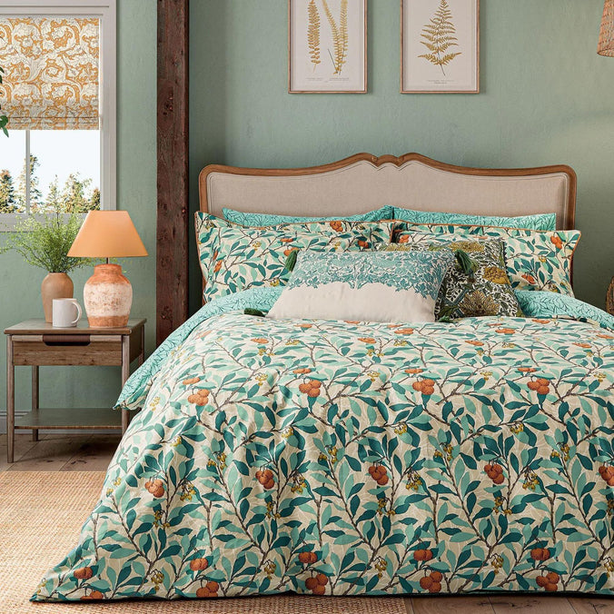 Morris & Co Arbutus Turquoise Bedding