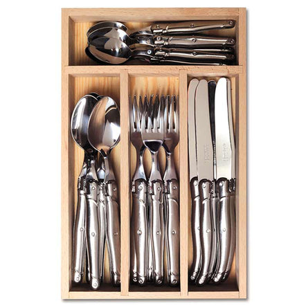 Laguiole 24 Piece Cutlery Set, Stainless Steel