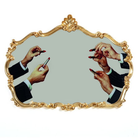 Seletti Wears Toiletpaper Baroque Mirror, Lipstick 120x88cm