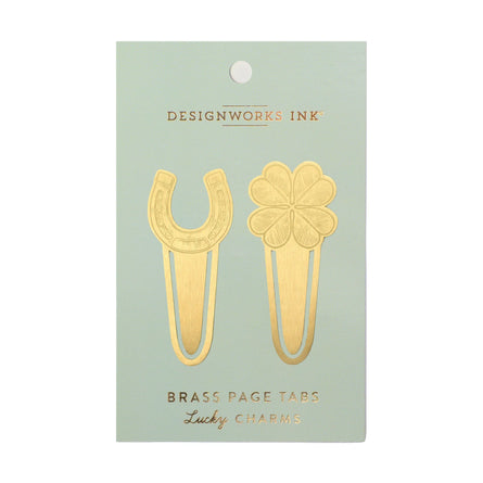 Designworks Ink Brass Page Tabs, Lucky Charms