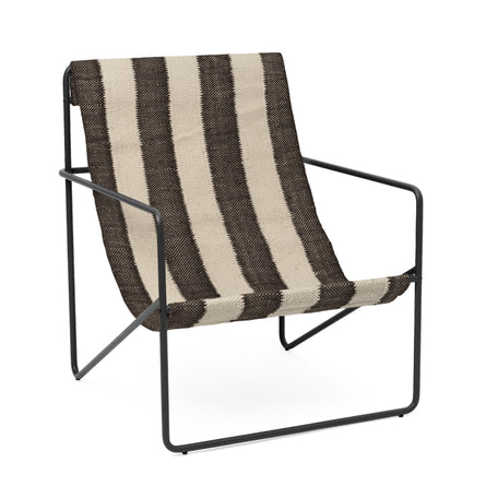 ferm LIVING Desert Lounge Chair - Black/Off-white/Chocolate