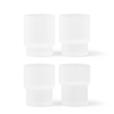 ferm LIVING Ripple Glasses, Set of 4, Frosted