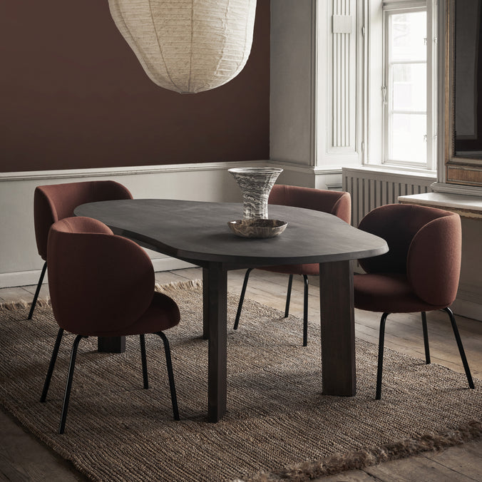 Ferm Living Contour Dining Table - 220 - Dark Stained Beech