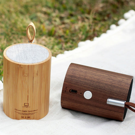 Gingko Drum Light Bluetooth Speaker Wood, Natural Bamboo