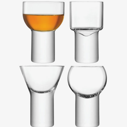 LSA Boris Liqueur Glass, Assorted Set of 4, 60-90ml