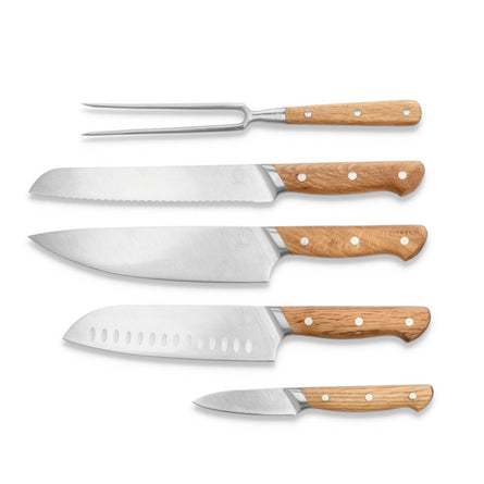 Morsø Foresta Kitchen Knives, Set of 5 Oak/Stainless Steel