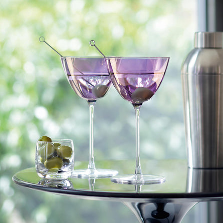 LSA Aurora Martini Glass, 195ml Polar Violet, Set of  4