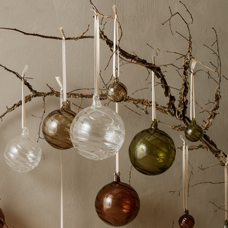 ferm LIVING Twirl Ornaments/Baubles, Set of 4, Medium