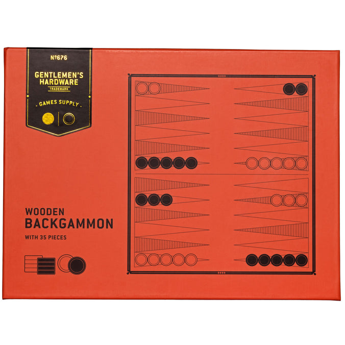 Gentlemen's Hardware Acacia Wood Backgammon Set