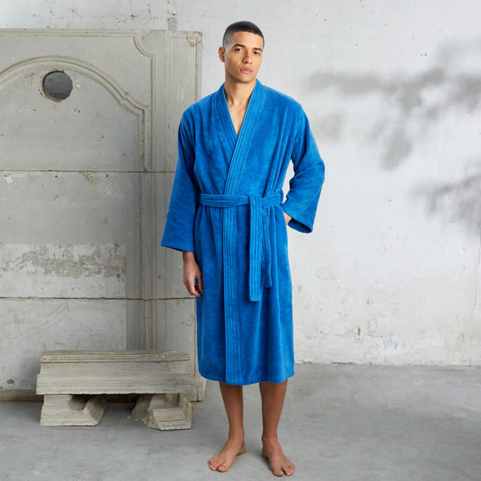 Kenzo KIcon22 Mens Iconic Kimono Bath Robe Electric Blue