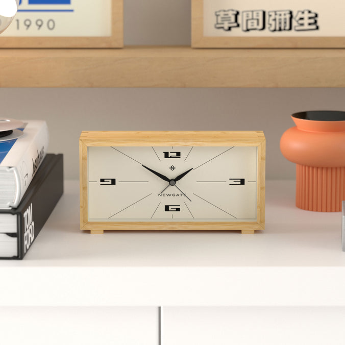 Newgate Lemur Alarm Clock 11.5 x 22cm, Retro Dial, Bamboo