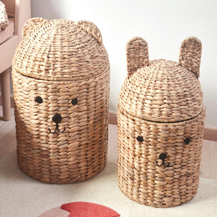 OYOY Bear & Rabbit Storage Basket - Pack of 2, Nature