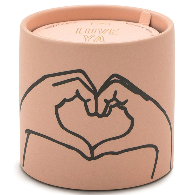 Paddywax Impressions Fragranced Candle 163g in Dusty Pink Ceramic Jar - Heart - Tobacco & Vanilla