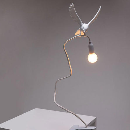 Seletti Sparrow Landing Table Lamp with Clamp