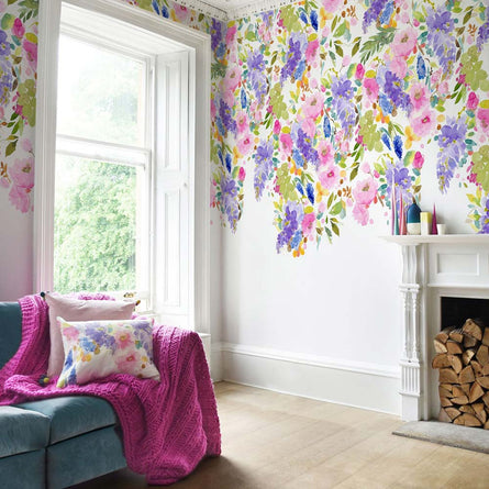 Bluebellgray Wisteria Garden Extra Wide Wallpaper