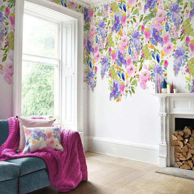 Bluebellgray Wisteria Garden Extra Wide Wallpaper