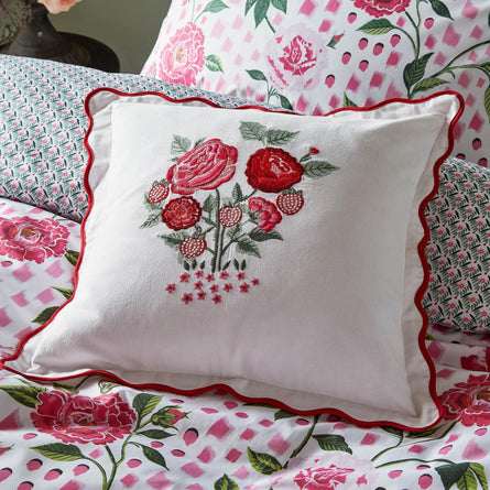 Cath Kidston Strawberry Garden Cushion, 45x45cm Rose