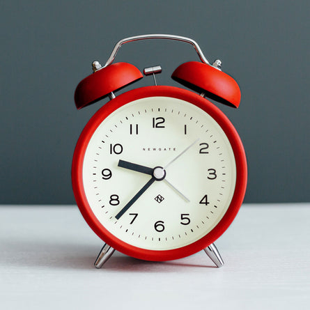 Newgate Clocks Charlie Bell Echo Alarm Clock Fire Engine Red