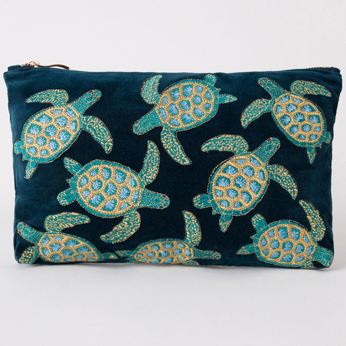Elizabeth Scarlett Turtle Everyday pouch, Marine Blue