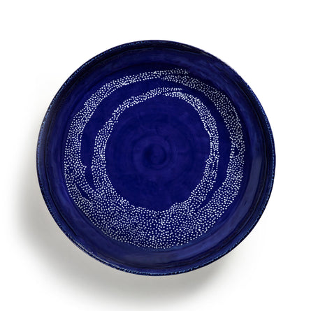 Ottolenghi For Serax Feast Serving Plate Ø35cm xH6cm, Lapis Lazuli Swirl Dots White Single
