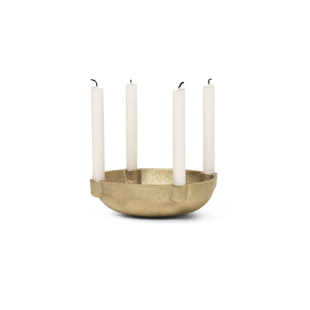ferm LIVING Bowl Candle Holder, Casted Brass