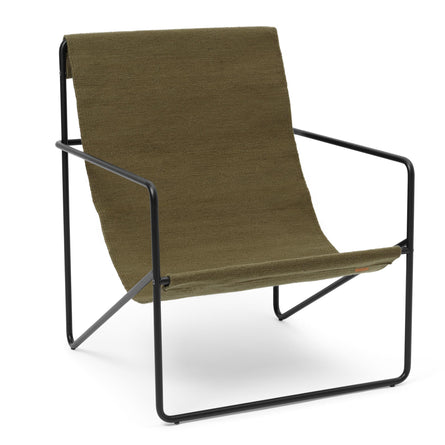 ferm LIVING Desert Lounge Chair, Black/Olive
