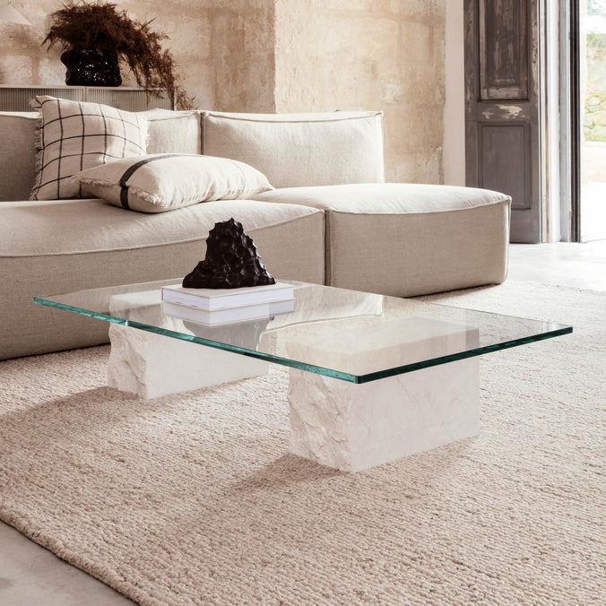 ferm LIVING Mineral Coffee Table, Bianco Curia