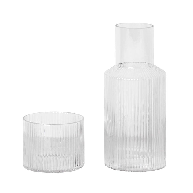 ferm LIVING Ripple Carafe Set Clear, Small