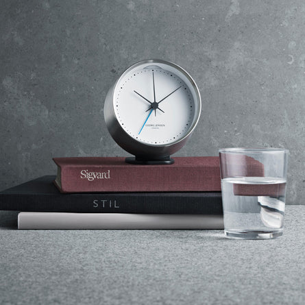 Georg Jensen Henning Koppel Alarm Clock with Holder 10cm, White