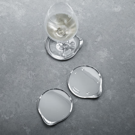 Georg Jensen Wine & Bar Coaster Set Stainless Steel, Mirror