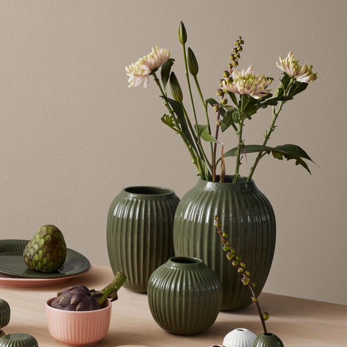 Kähler Hammershøi Ceramic Vase, Dark Green