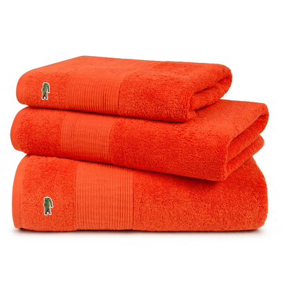 Lacoste Croc Solid 16 x 30 Cotton Hand Towel - Orangeade 