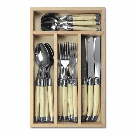 Laguiole 24 Piece Cutlery Set in Wooden Tray