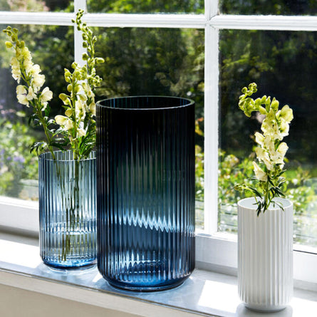 Lyngby Porcelaen Mouth Blown Glass Vase, Midnight Blue