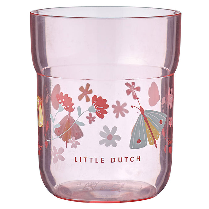 Mepal x Little Dutch Children's Glass Mio, 250ml, Flowers & Butterflies