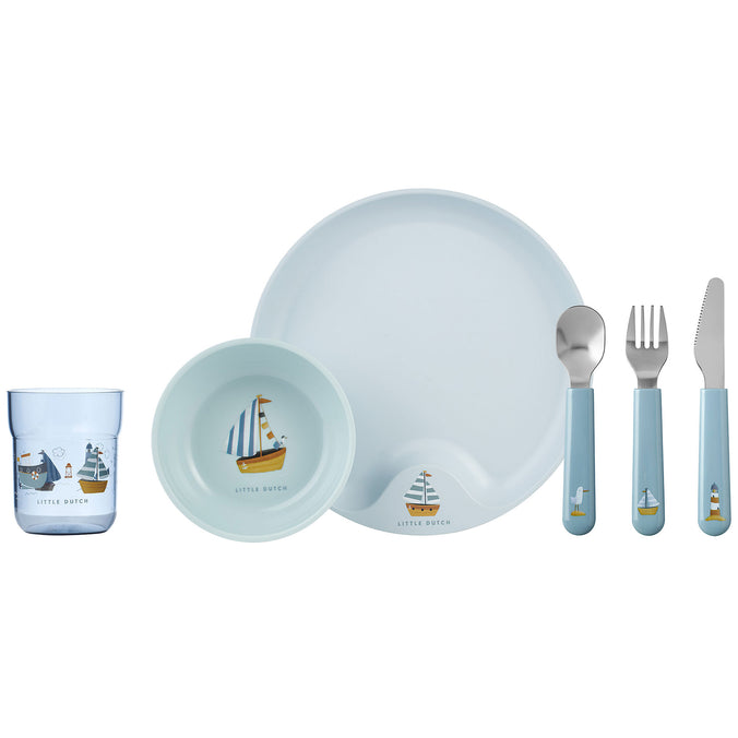 Mepal x Little Dutch Children's Dinnerware Set Mio, 6pcs, Sailor's Bay