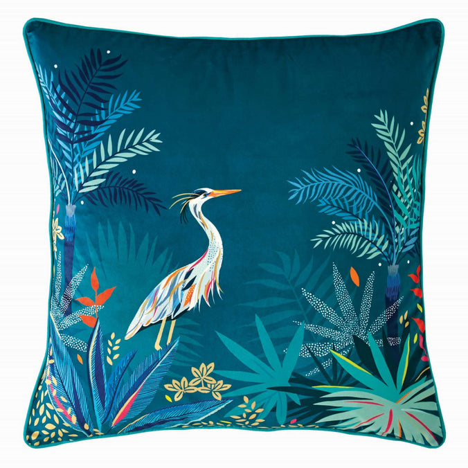 Sara Miller Heron Teal Cushion, 50x50cm