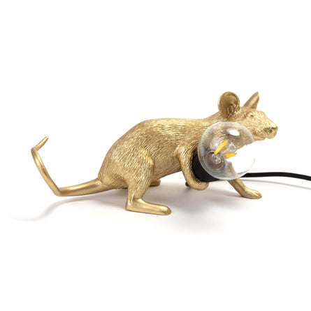 Seletti Mouse Lamp USB, Lying Down Gold