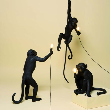 Seletti Primate Lighting Monkey Lamps, Black (Indoor/ Outdoor)