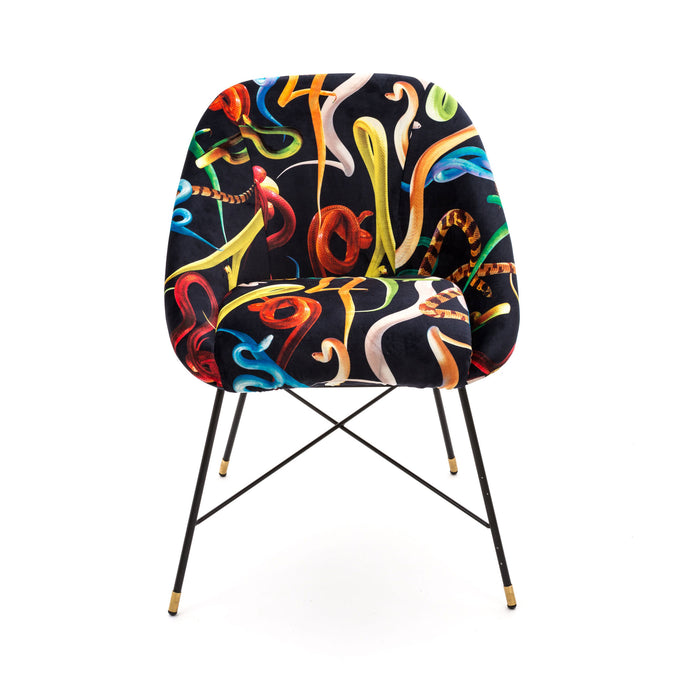 Seletti Wears Toiletpaper Padded Chair, 60x50cm h72cm, Snakes  