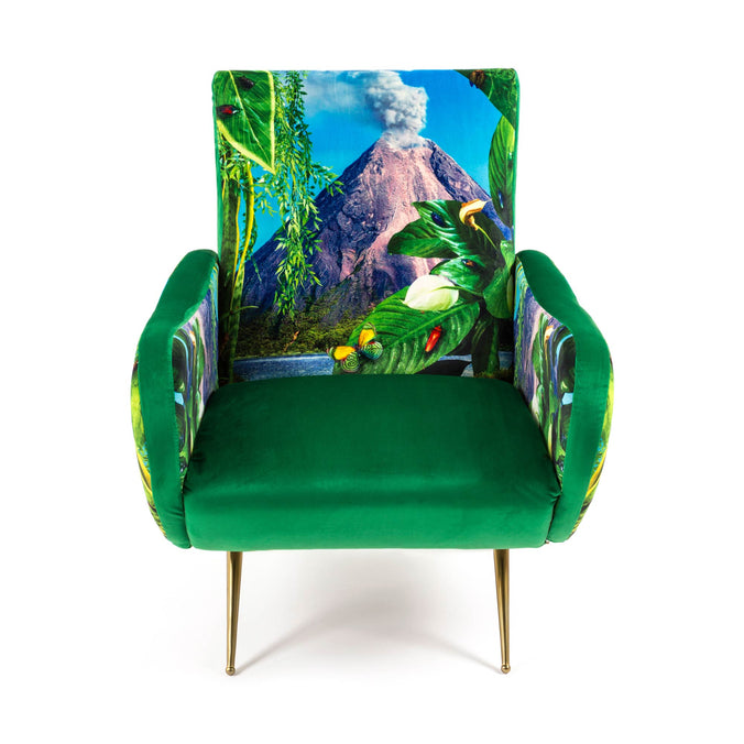Seletti Wears Toiletpaper Upholstered Wooden Armchair 70x79cm h86cm,  Volcano  
