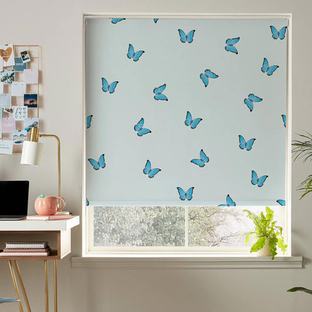 Skinny Dip Blue Butterfly Ready Made Roller Blind
