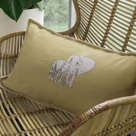Sophie Allport ZSL Elephant Cushion, 30x50cm Mustard