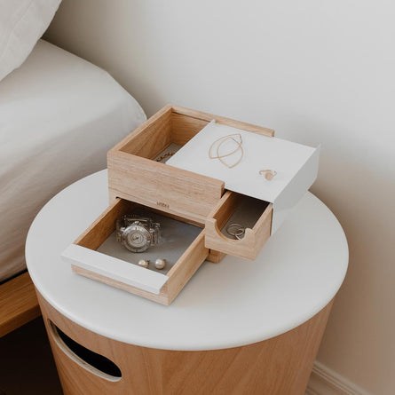 Umbra Stowit Mini Jewellery Box, White/Natural