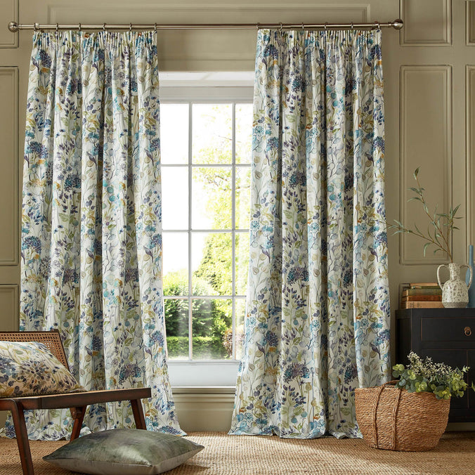 Voyage Maison Country Hedgerow Sky Lined Pencil Pleat Curtains